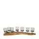 Pillar candle holder erosion wood 110x22x18cm - Natural