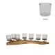 Pillar candle holder erosion wood 110x22x18cm - Natural