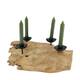 Dinnercandle holder erosion wood 38x25x15cm - Natural