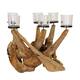Pillar candle holder teak wood square 67x48x48cm Natural