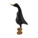 Statue duck teak with bamboo 10.5x14x24.5cm - Black
