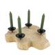 Bougeoir bois de teck d40h7cm naturel noir