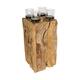 Pillar candle holder erosion wood 28x28x58cm