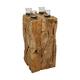 Pillar candle holder erosion wood 38x38x78cm