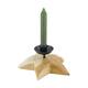 Dinnercandle holder teak wood star 18x18x9cm Natural Black