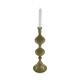 Dinnercandle holder metal 12.5x12.5x36.5cm - Green