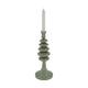 Dinnercandle holder metal 12x12x30cm - Green