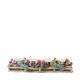 Pillar candle holder mulberry wood 55x13x12cm White Red