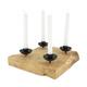 Dinnercandle holder square teak wood 28x28x8.5cm - Natural