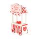 Figurine kissing booth pine wood 13.5x7.7x25cm