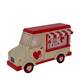 Figurine love truck pine wood 28x11x15cm - Red