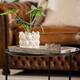 Tray rectangular fir wood with handle 48x20x3.5cm - Brown