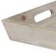 Tray square fir wood with handle 28x28x4.5cm - Brown