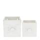 Box planter square plywood with plastic 15x15x15cm  - White