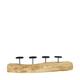 Root teak wood with candle holders 70x20x16cm - Natural