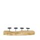Root teak wood with candle holders 70x20x16cm - Natural