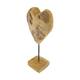 Heart teak wood on stand 25x10x41cm