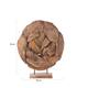 Statue round teak wood, erosion wood on stand 50x23x59cm - Natural