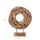 Statue round erosion wood on stand 79x15x94cm