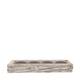 Pillar candle holder bark 45x15x6cm - White