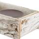 Pillar candle holder bark 45x15x6cm - White