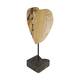 Coeur sur pied - Bois de teck - 35x16,5x10 cm - Naturel