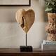 Coeur sur pied - Bois de teck - 35x16,5x10 cm - Naturel