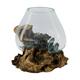 Wortel - Teakhout met glas - 28x22x26cm - Natuurlijk