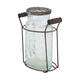 Vase round with lid in metal basket glass 14x8.5x18cm