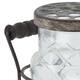 Vase round with lid in metal basket glass 14x8.5x18cm