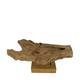 Root teak wood on stand 58x14x30cm