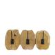 Coat rack slice teak wood with 3 hooks 46x10x20cm