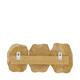 Coat rack slice teak wood with 3 hooks 46x10x20cm