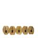 Coat rack slice teak wood with 5 hooks 78x10x20cm - Natural