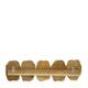 Coat rack slice teak wood with 5 hooks 78x10x20cm - Natural