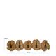 Coat rack slice teak wood with 5 hooks 78x10x20cm - Natural