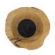 Bowl round teak wood with candle holder 20x20x8cm - Natural