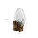 Decoratief beeld Aiden - Glas met hout - 48x48x43cm - Bruin