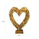 Statue heart open erosion wood on stand 78x18x90cm