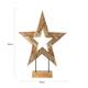 Statue star open erosion wood 58x13x68cm