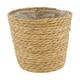 Basket round grass with plastic 27x27x21cm  - Natural