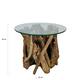 Table Derna - Bois - Verre - 60x38cm - Marron