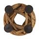 Pillar candle holder teak wood 38x38x17cm 38cm - Natural