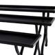 Tray metal on stand 71.5x18x19cm  - Black