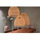 Ceiling light rattan 68x68x76cm S/3