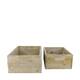 Box planter rectangular fir wood with plastic 35x20x11cm - Natural