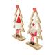 Figurine gnome fabric in wooden tree mdf 14x5x28cm C/2 FSC 100%
