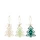Hanger star tree plywood 11x0.3x13cm  FSC 100% - Green