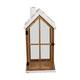 Lantern house fir wood with glass 28x21x57cm FSC 100% - Brown