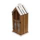 Lantern house fir wood with glass 28x21x57cm FSC 100% - Brown
